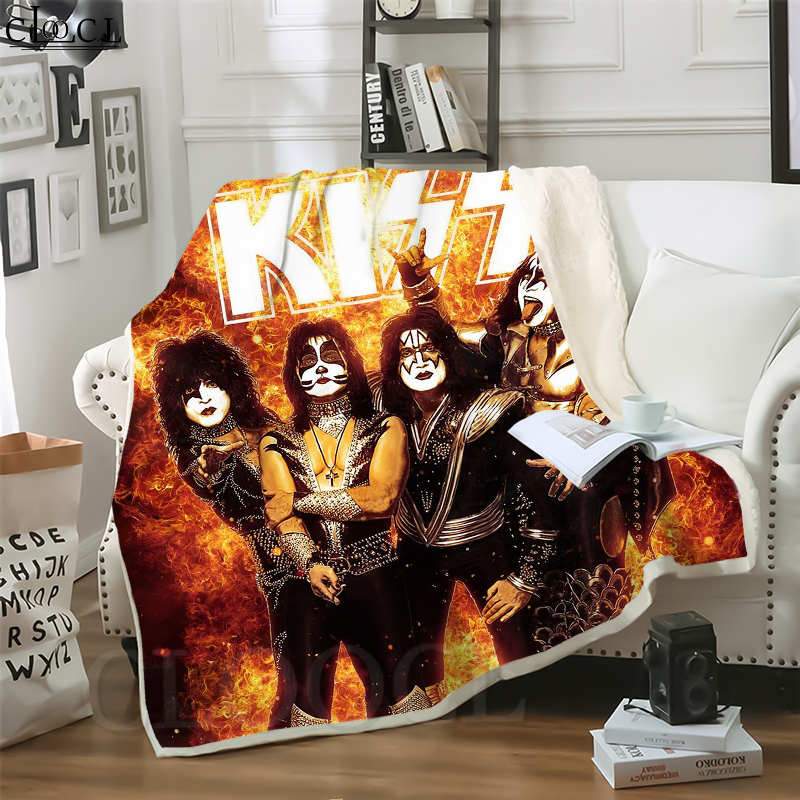 

CLOOCL Hair Metal Kiss Band 3D Print Casual Style Air Conditioning Blanket Teens Bedding Throw Blankets Plush Quilt