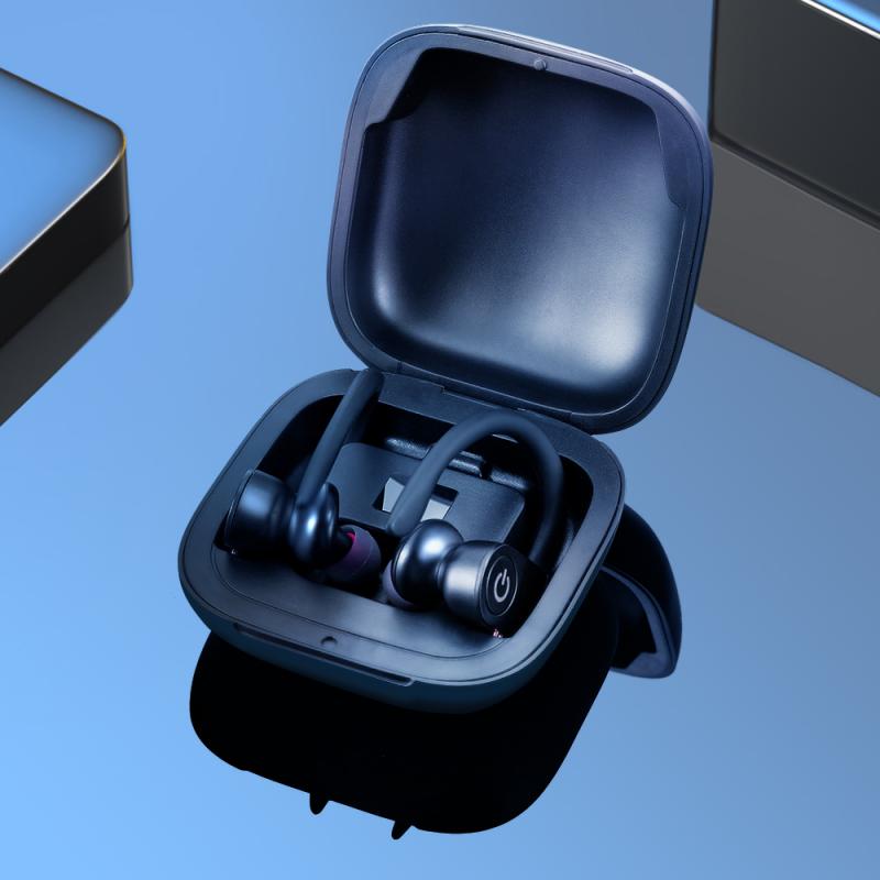 

B5 TWS Wireless Bluetooth 5.0 Earphone Sports Ear Hook Noise Reduction Headset With LED Electricity Display Charging Box High Quality, Black