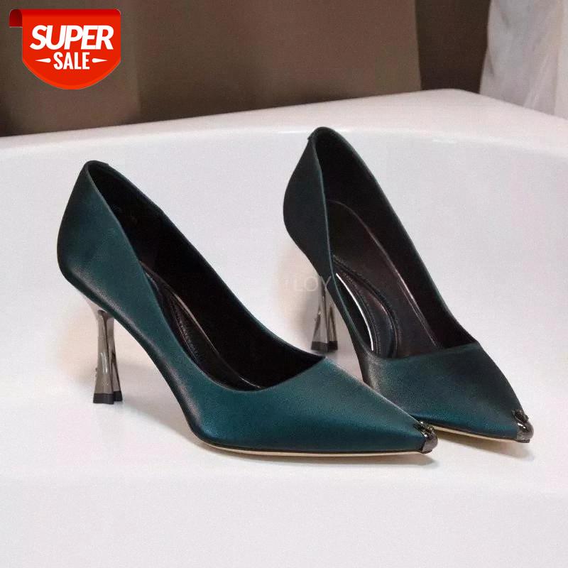 

Autumn New Fashion Woman Shoes Wedding Sexy Metal Pointed Toe High Heels Pumps Zapatos De Mujer Tacon Bajo #E79g