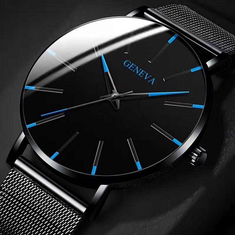 

Wristwatches -selling 2021 Minimalist Men's Fashion Ultra Thin Watches Simple Men Business Stainless Steel Mesh Belt Quartz Watch, L-white
