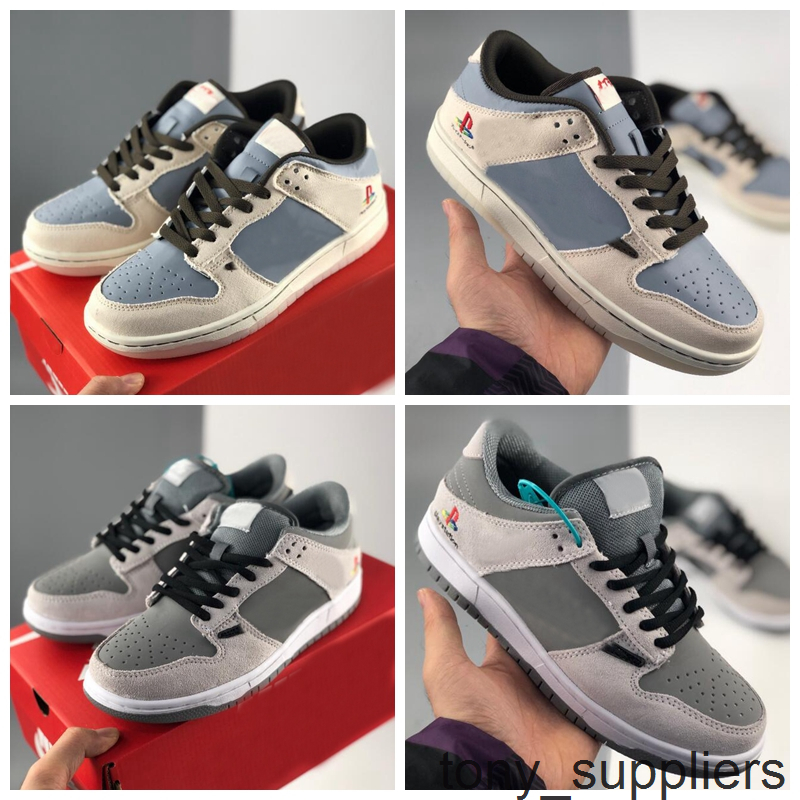 

2021 New Travis Scotts SB PlayStation Dunks Low Running Shoes for Women Mens Trail Brown Black Outdoor Sports Sneakers Size 36-45