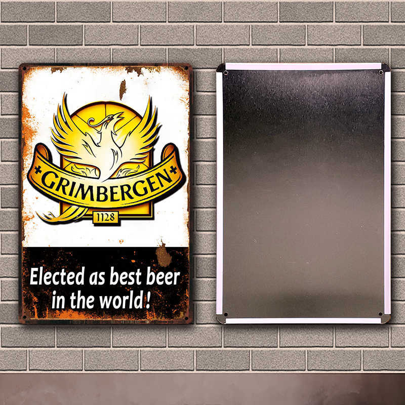 

Belgian Beer Grimbergen La CHouffe Duvel Hertog Jan Chimay Tin Metal Sign Home Decor Painting 20*30 CM Size JT-69