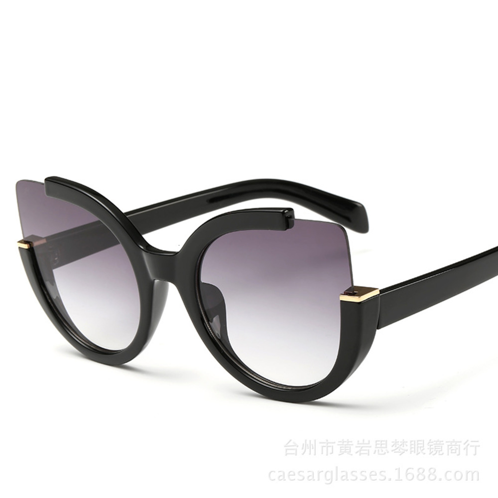 

1519 round Frame Sunglass Women's personalized cat's eye half frame sunglass