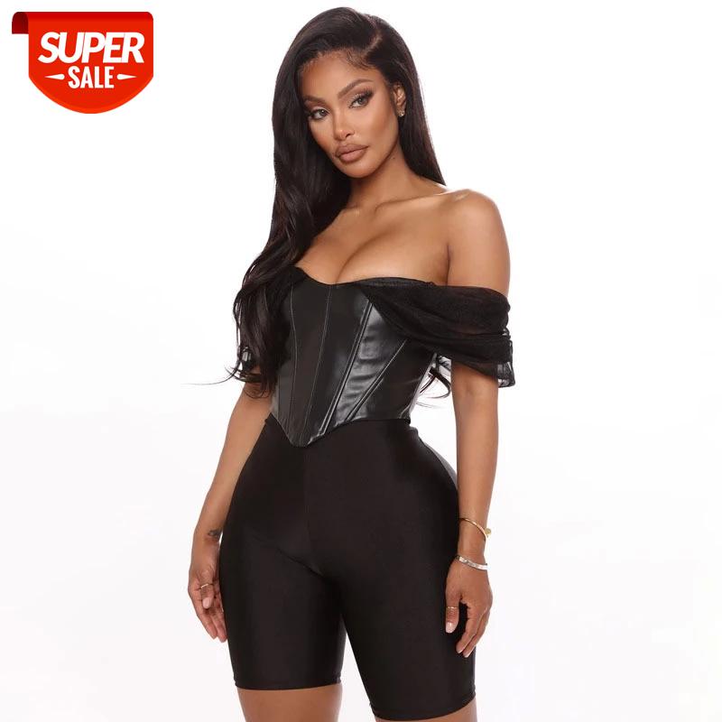 

HIRIGIN New Women Back Zipper Tank Vest Sleeveless Crop Tops PU Leather Mesh Strap Patchwork Irregular Hem V-neck Party Clubwear #ns6g, White