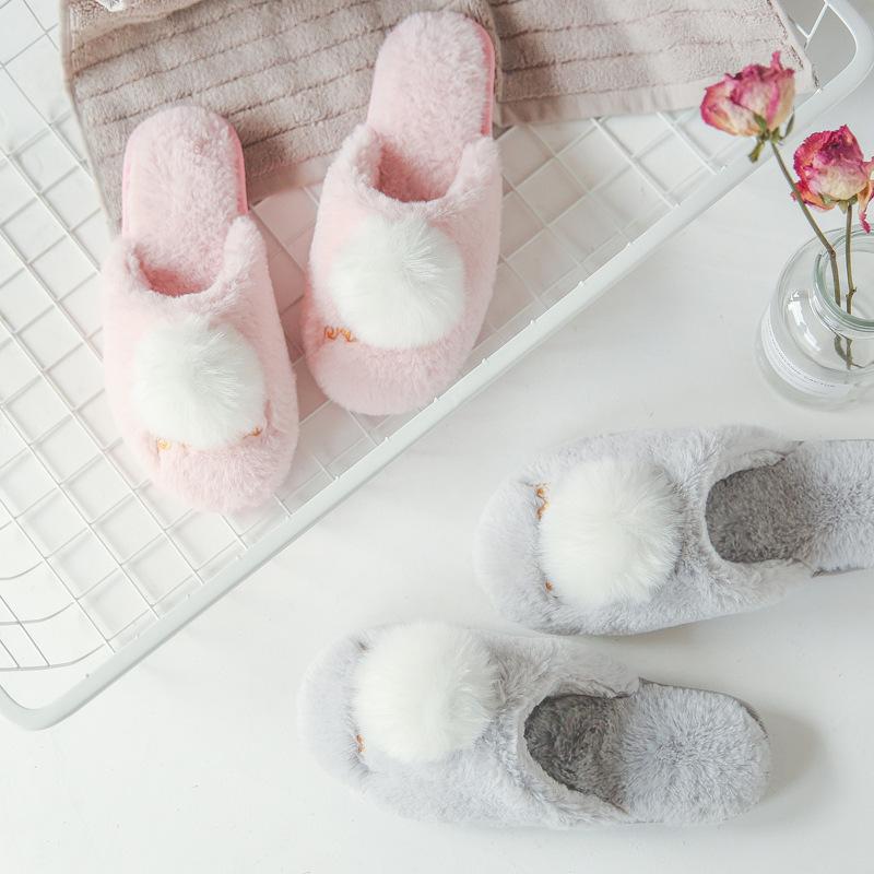 

Slippers Autumn And Winter Style Home Indoor Women's Non-slip Warm Comfortable Waterproof Soft-soled Shoes, Grey