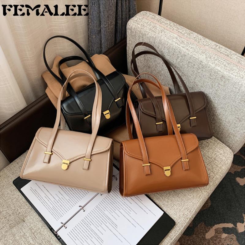 

2021 Ins Vintage Big Square Totes Women Spring Fashion Pure Color Banquet Armpit Bags Casual Lady Party Crossbody Handbags Bolsa, Black