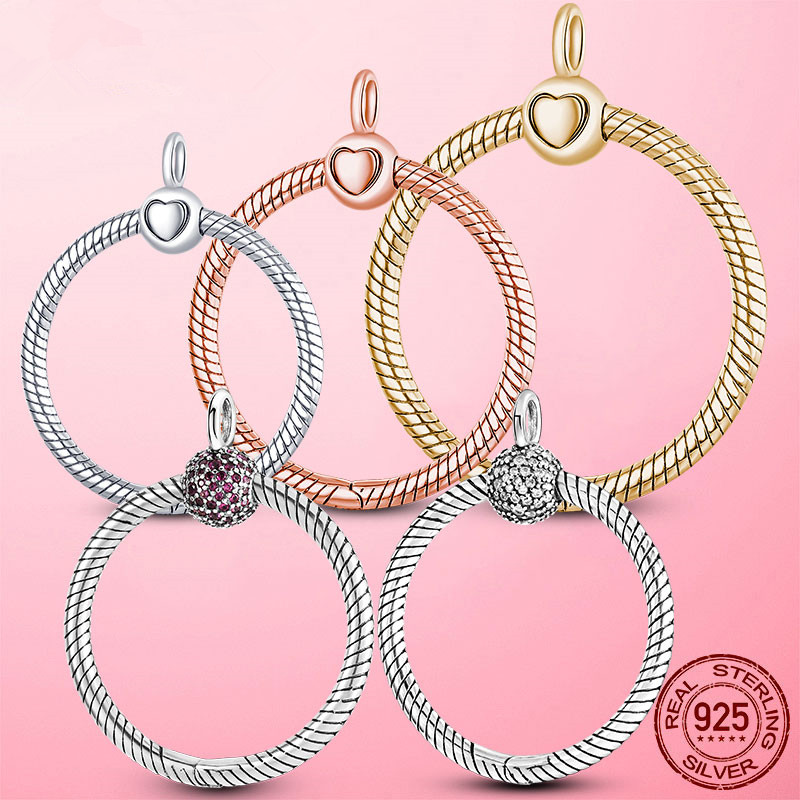 925 Sterling Silver O Pendant fit Cable Chain Necklace DIY Charm Beads Silver 925 Jewelry Making-image-745461705