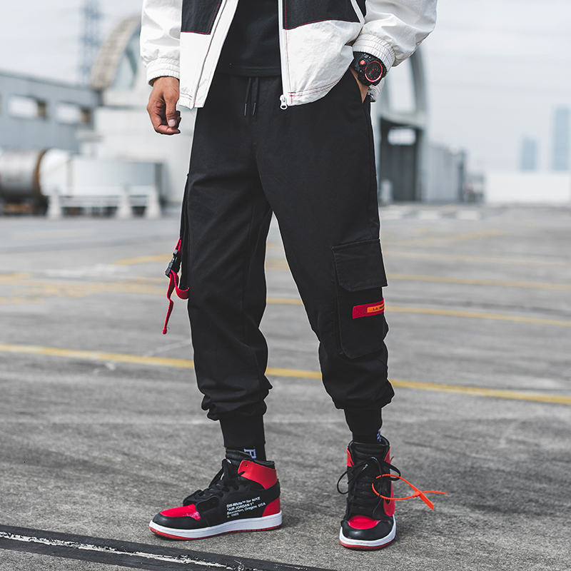 

New Harajuku Casual Joggers Male Track Streetwear Trouser Multi Pockets Cargo Hip Hop 2021 Summer Pants Men J0eo Fr4l, Khaki