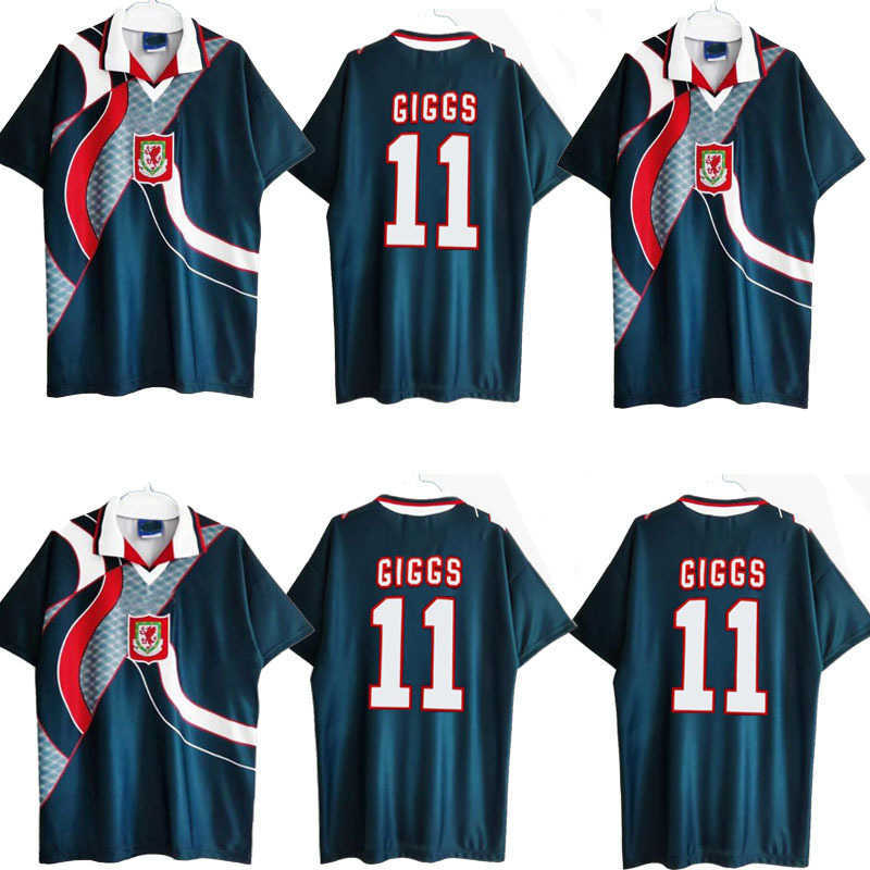 

1995 1996 1994 Wales Retro soccer jerseys 94 95 96 Giggs Hughes Saunders Rush Boden Speed vintage classic kits uniforms football shirt, Blue