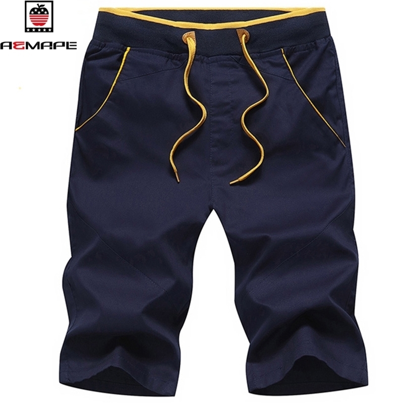 

AEMAPE Brand Men Summer Casual Shorts Relaxed Sweatpants Workout Cotton Fitness Boardshorts Fashion Joggers Solid Short 210716, Sky blue
