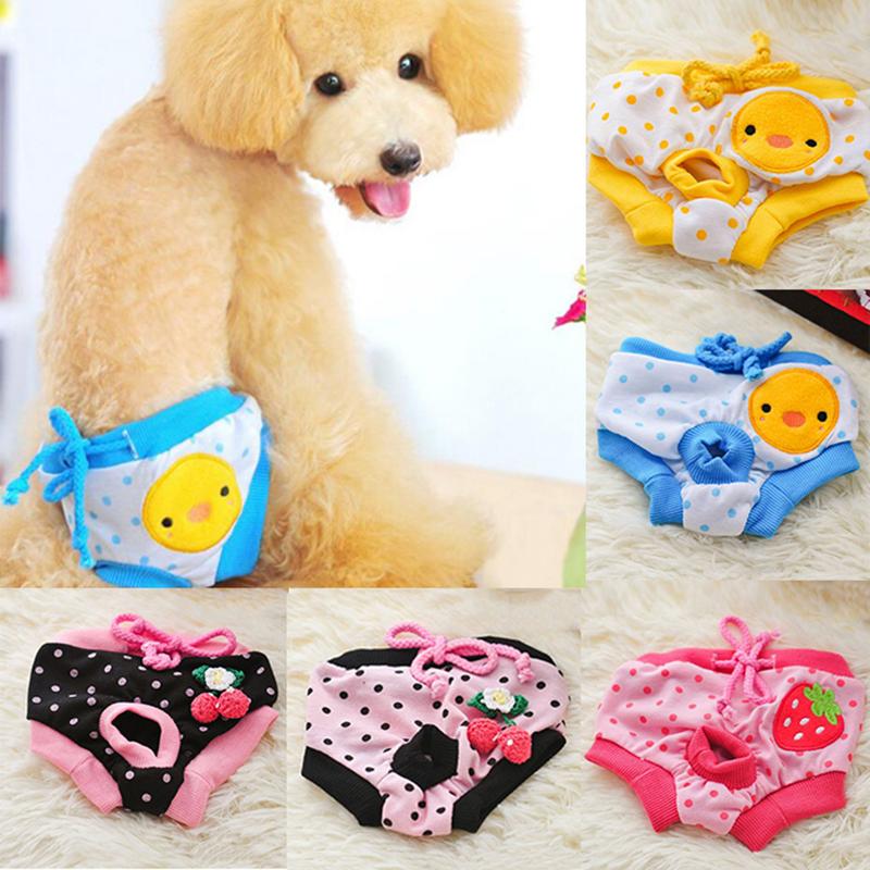 

Dog Apparel Cute Female Physiological Pants Diaper Sanitary Shorts Panties Briefs Lace Strawberry Puppy Safe Clothes