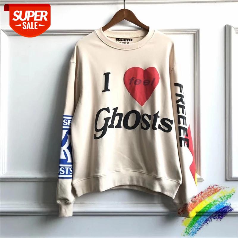 

19FW Kanye West Hoodies Men Women 3D Printing 1:1 High Quality Kanye West KIDS SEE GHOSTS Sweatshirts #4Q9B, Black