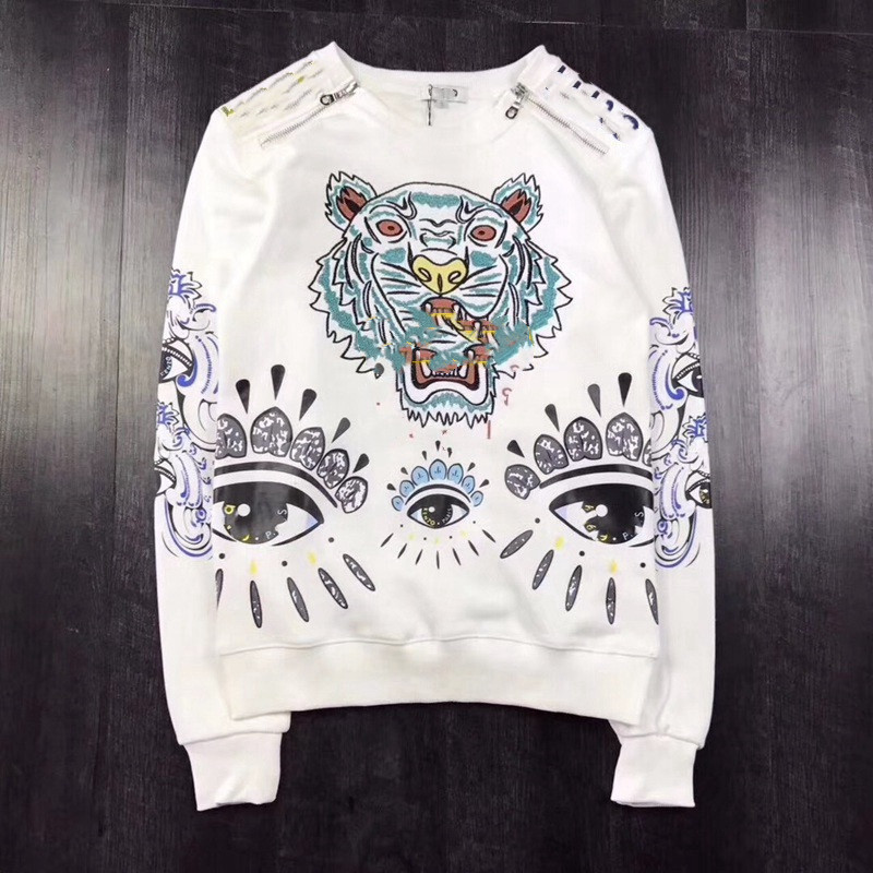 

hot Women's embroidery tiger head sweater paris brand long sleeve pullover jumpers sweatershirts Hoodies jacket coat Pink, White