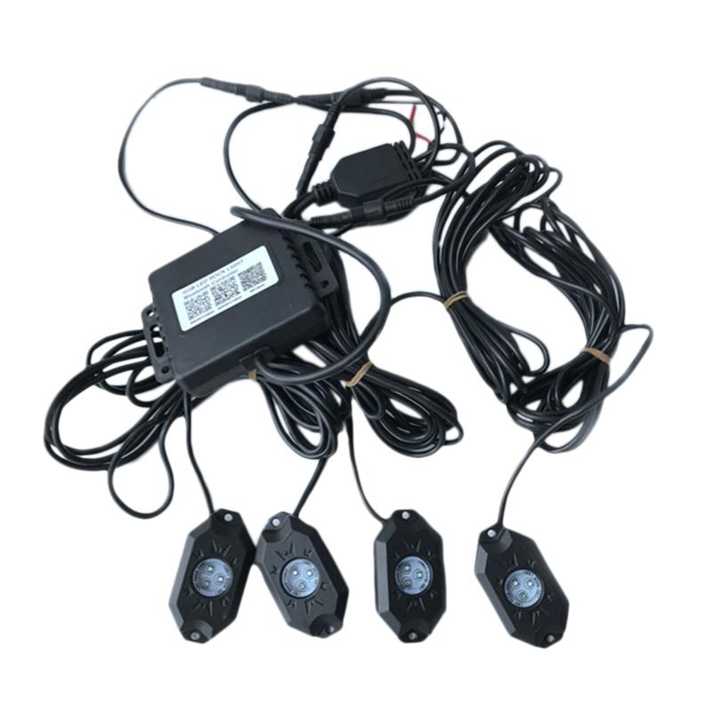 

Car Headlights Rgb Led Rock Lights Bluetooth Multicolor Neon Light Kit With Switch For Offroad Suv 4Wd Atv Ute Trucks