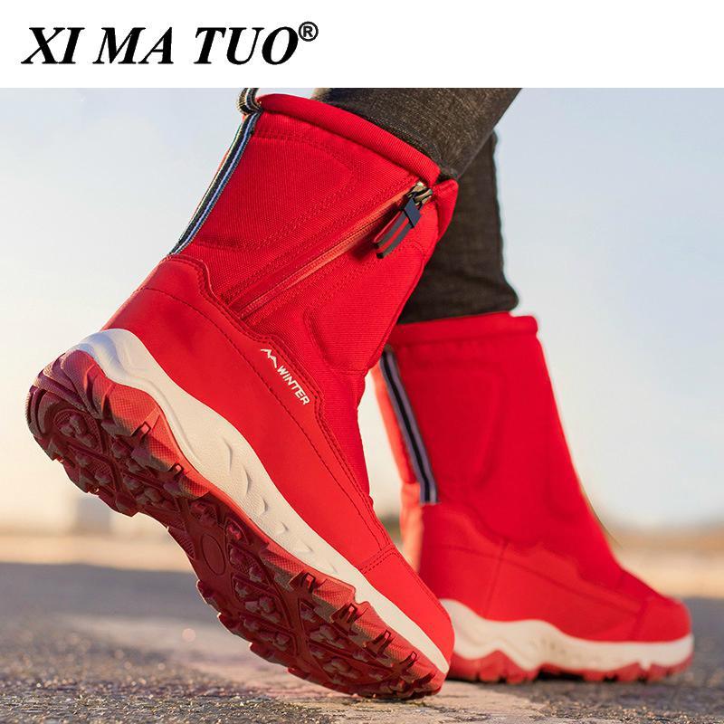 

Boots Women Non-slip Waterproof Winter Ankle Snow Platform Shoes With Thick Fur Botas Mujer Thigh High, Black