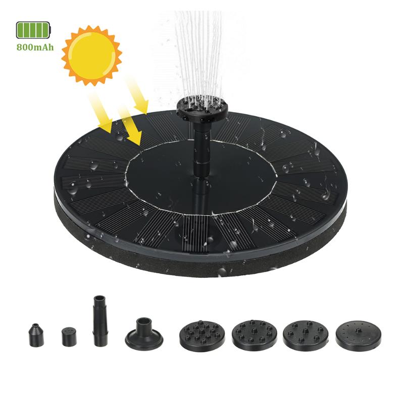 

800/1000/1200mAh Plastic Water Pump Eco-friends Solar Bird Bath for Outdoor Garden Solar Fountain Floating Water Garden Decor