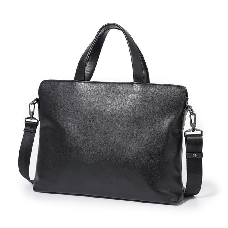 

Briefcases Men's Leather Soft Messenger Bag Mens Office Handbags Business Laptop Shoulder Bags For Documents Maletines, Black soft leather