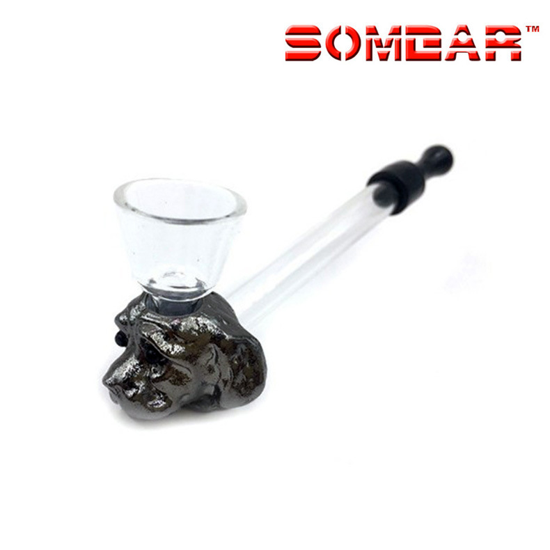 

Practical metal glass zinc alloy doghead pipe 109mm cigarette accessories