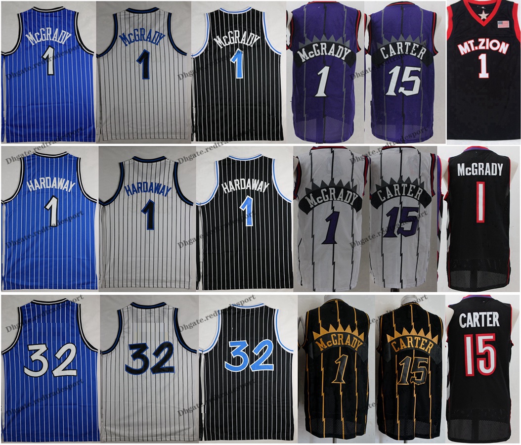 

NCAA Vintage 1996 Basketball Jersey Penny Hardaway 1 T-Mac Tracy McGrady Vince Carter 15 Jerseys Blue Black Stitched Shirts, Mlong
