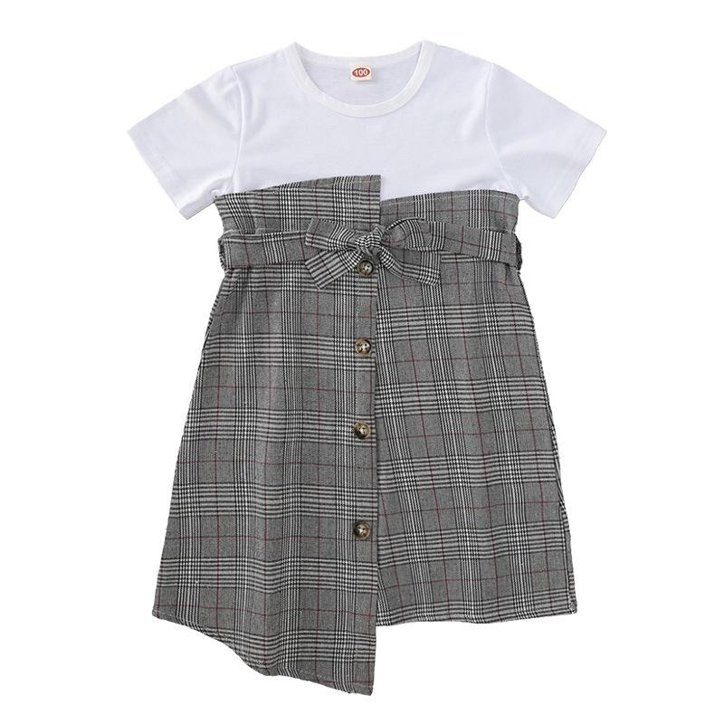 

Girl's Dresses Summer Girl Dress Patchwork Children Kids Casual Clothes, Red;yellow