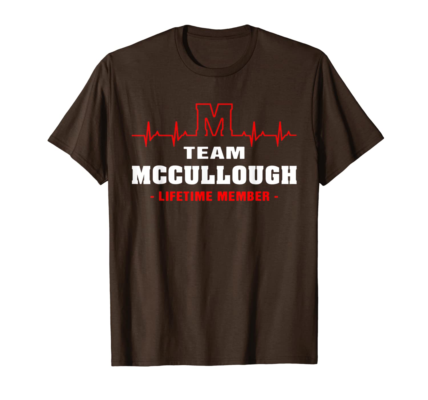 

team mccullough lifetime member shirt surname, last name t-shirt, White;black