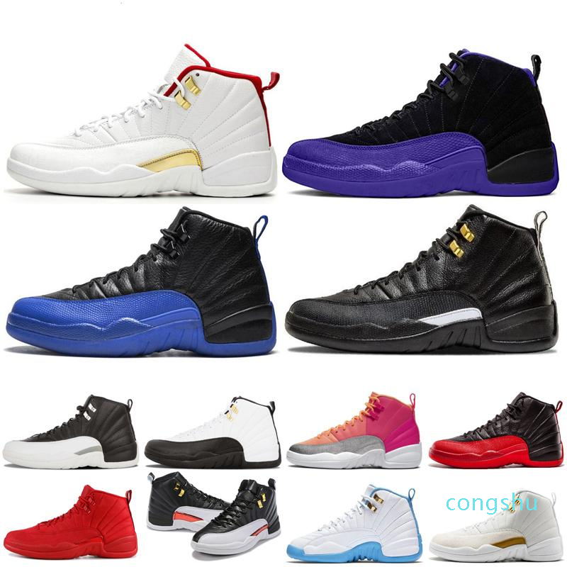 2020 Nouvelle arrivée WNTR 12 12s Hommes Femmes Chaussures blanc TAXI Flu Game GS Barons Playoffs gym rouge français bleu discount 22