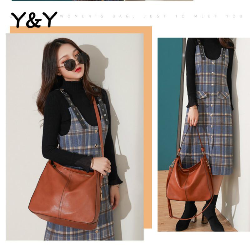 

Y & Y Fashionable Lady Shoulder Bags Women Messenger Bag Pu Korean Style Messenger Bag Handbags Retro Designer Bags Luxury, Black
