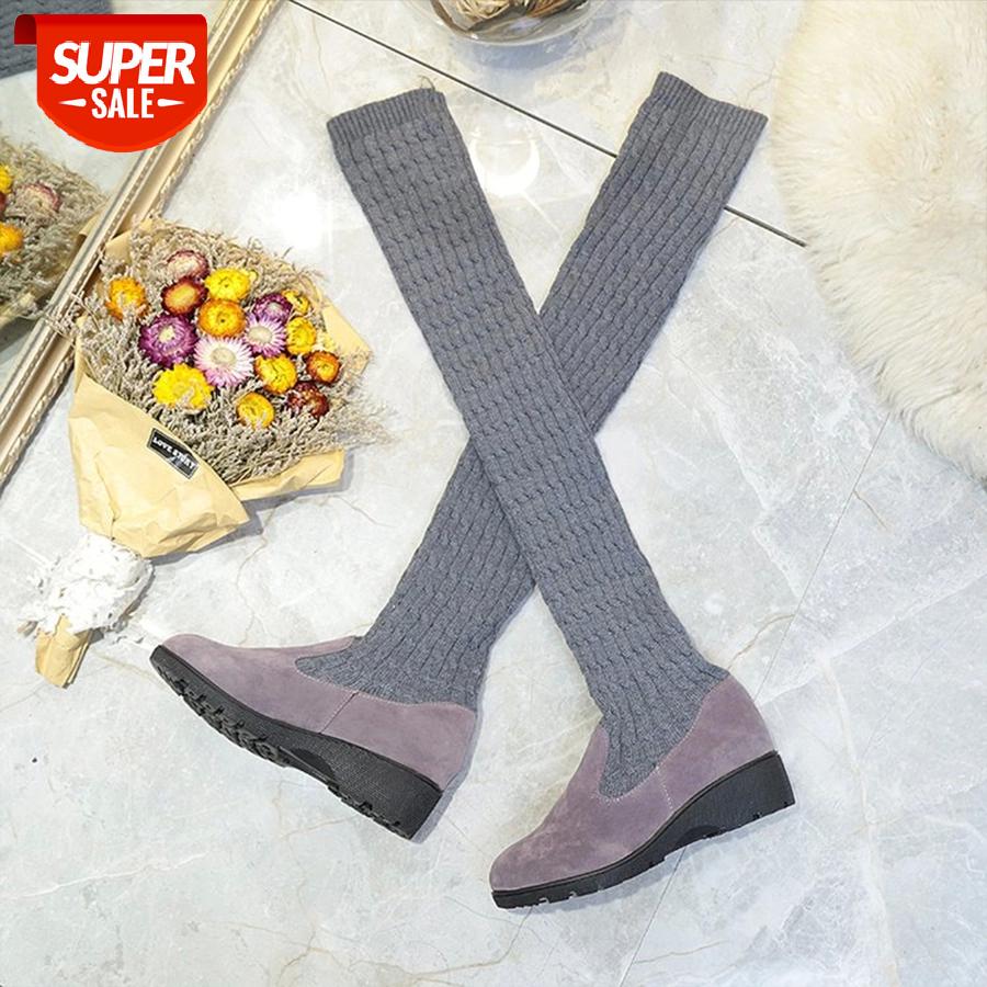 

LCIZRONG Sock Long Boots Winter New Fashion Slip-On Sock Shoes Woman Over The Knee Boots Thigh High Ladies Slim #ez4i, Black
