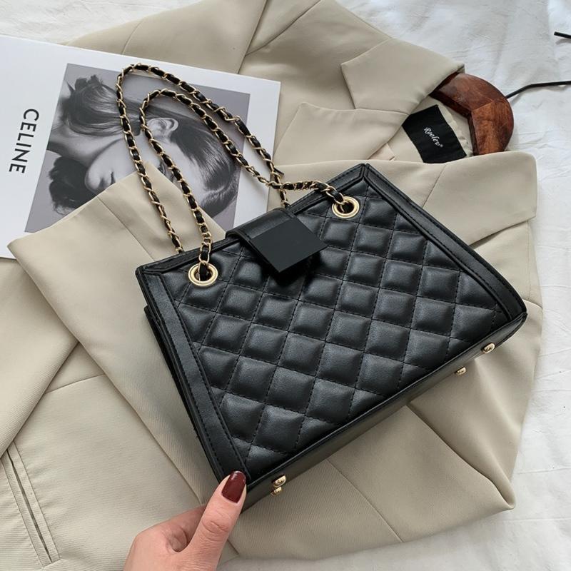

2021 Women's Ringer Chain Designer New Trendy Korean Fashion Versatile Causal Shoulder Ocean Gas Oblique Messenger Crossobdy Bag, Black