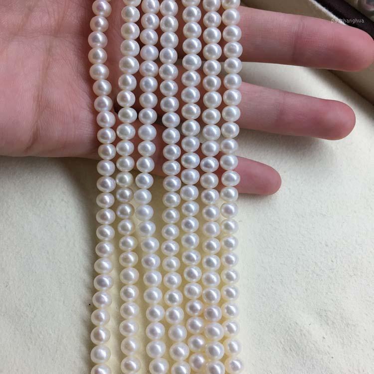 

Freshwater Pearl Necklace For Women Round Shape With Size 5-5.5mm Perfect Lusterfor Jewelry Diy Loose Strands Chains, Silver