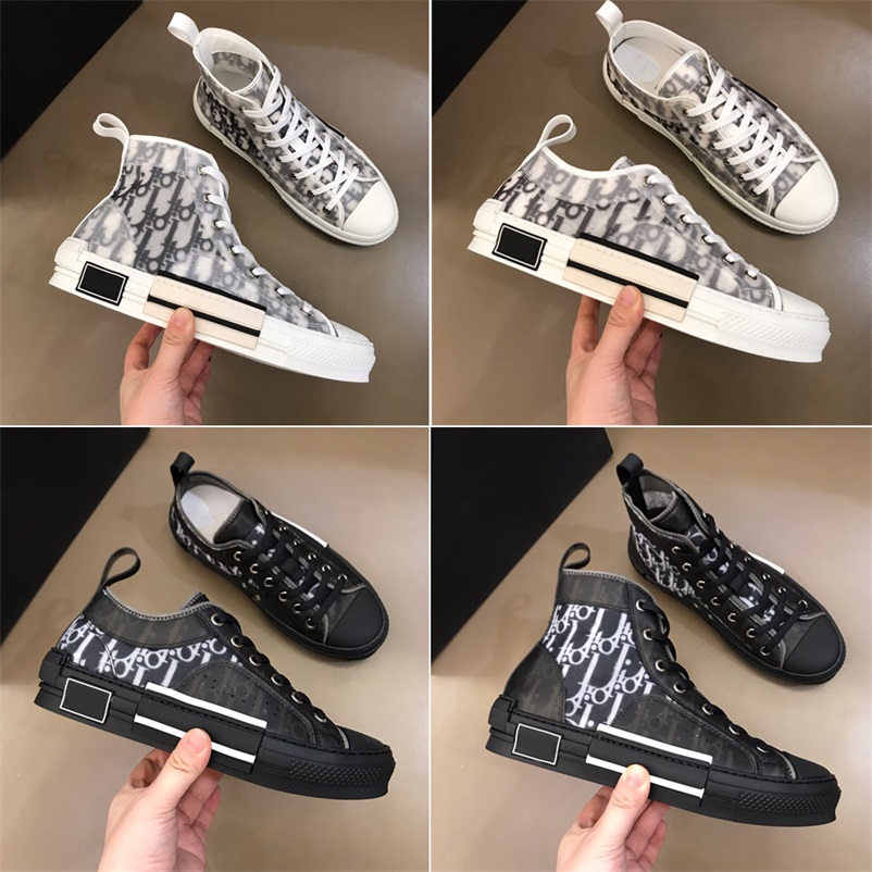 

2022 Designer Casual Shoes Shoes B22 B23 High Low Top Sneakers Classic Fashion Oblique Trainers Embroidery Printed Alphabet Canvas Stylist Women 35-39 Men 39-44, Color 33