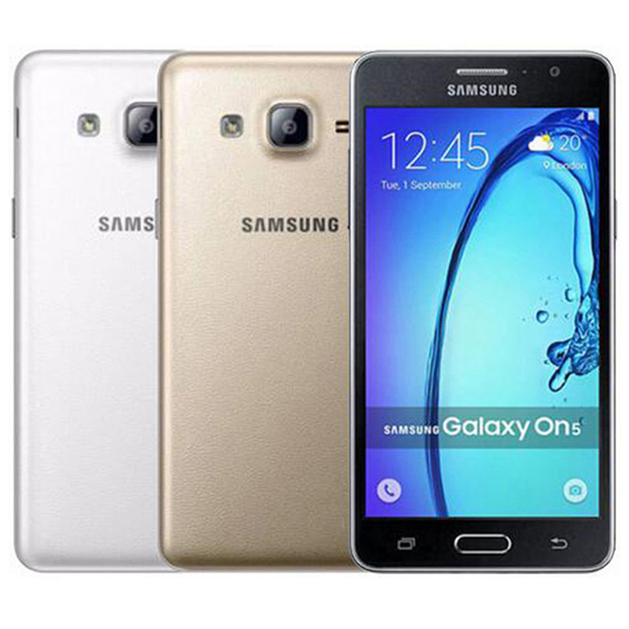 

Original Refurbished Samsung Galaxy On5 G5500 Dual SIM 5.0 inch Quad Core 1.5GB RAM 8GB ROM 8MP 4G LTE Android Smart Phone Free DHL 5pcs, Black