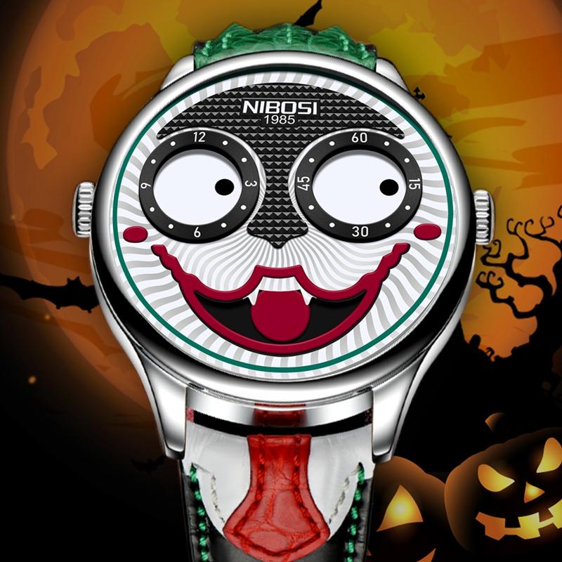 

Wristwatches 2022 Arrival Joker Watch Men Top Brand Creative Fashion Personality Clown Quartz Leather Waterproof Sports Watches Mens