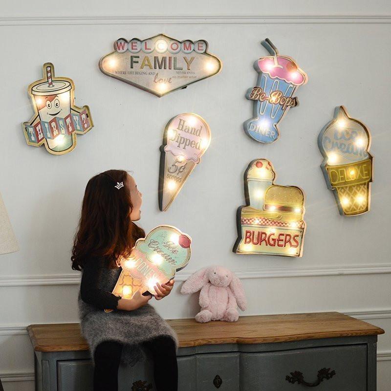 

Modern small fresh LED wall hanging coffee shop wall decoration decoration Postage free