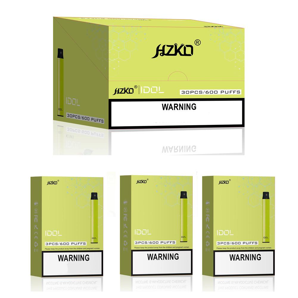 

100% Original HZKO IDOL Disposable Pod Device cigarettes Kit 500mAh Battery 600 Puffs E-cigarettes Prefilled 3.0ml empty Pods Cartridges Vap