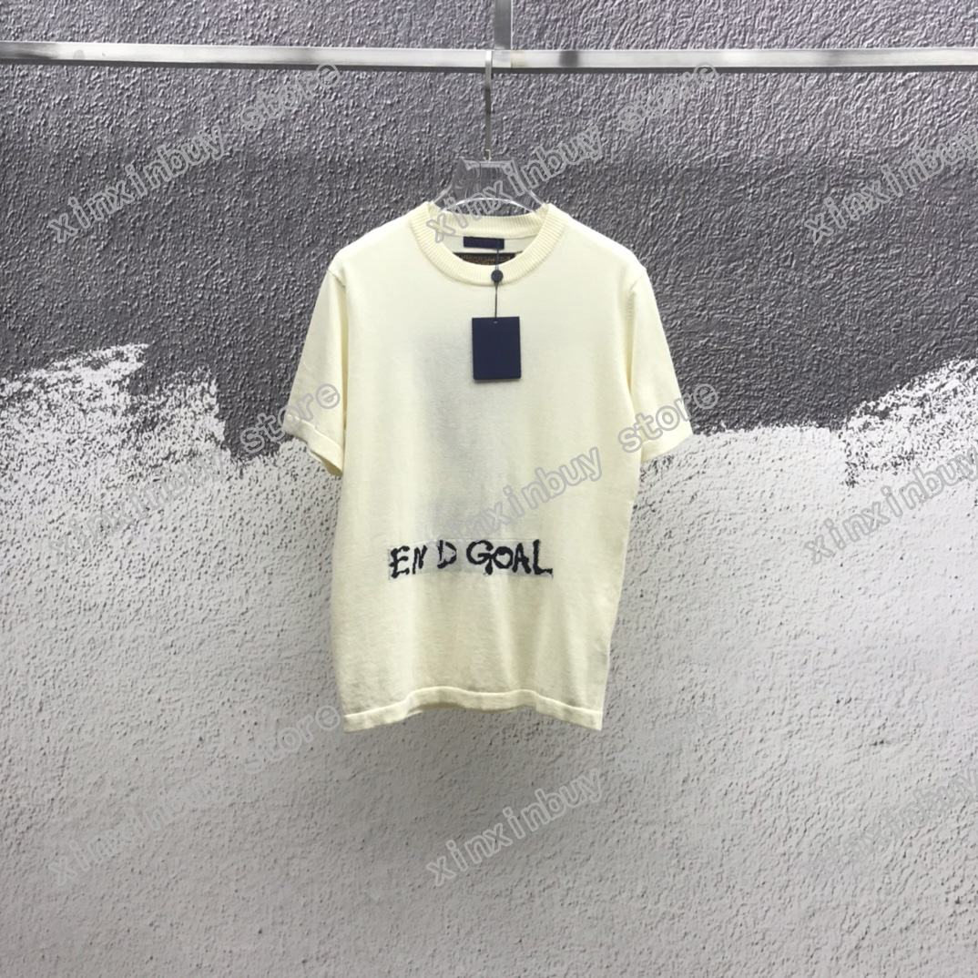 

21ss Designers TShirts tee Mens Womens paris knitting letter print Man Fashion Street Short Sleeve luxurys yellow, White;black