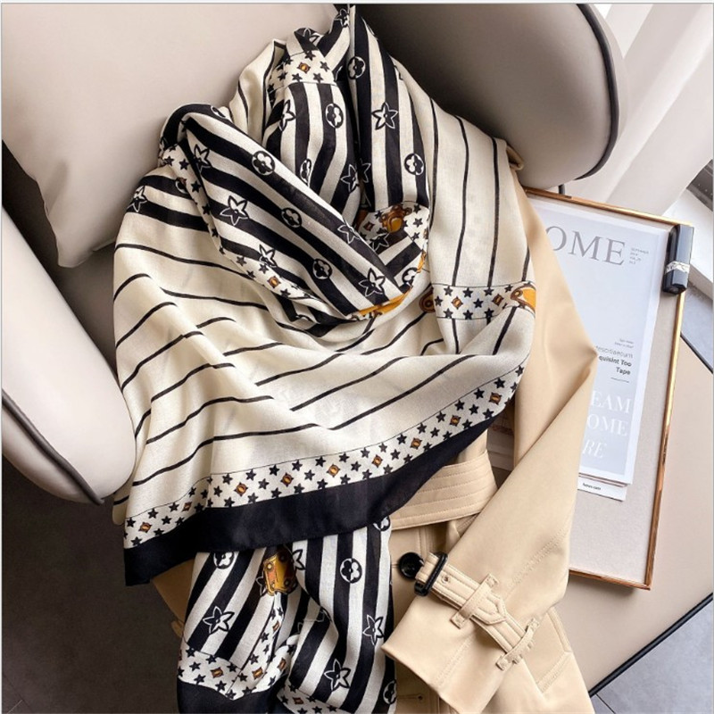 

Ladies Travel Shawl Sunscreen Decorations Silk Scarf Popular All-Matching New European American Style Cotton and Linen Womens West