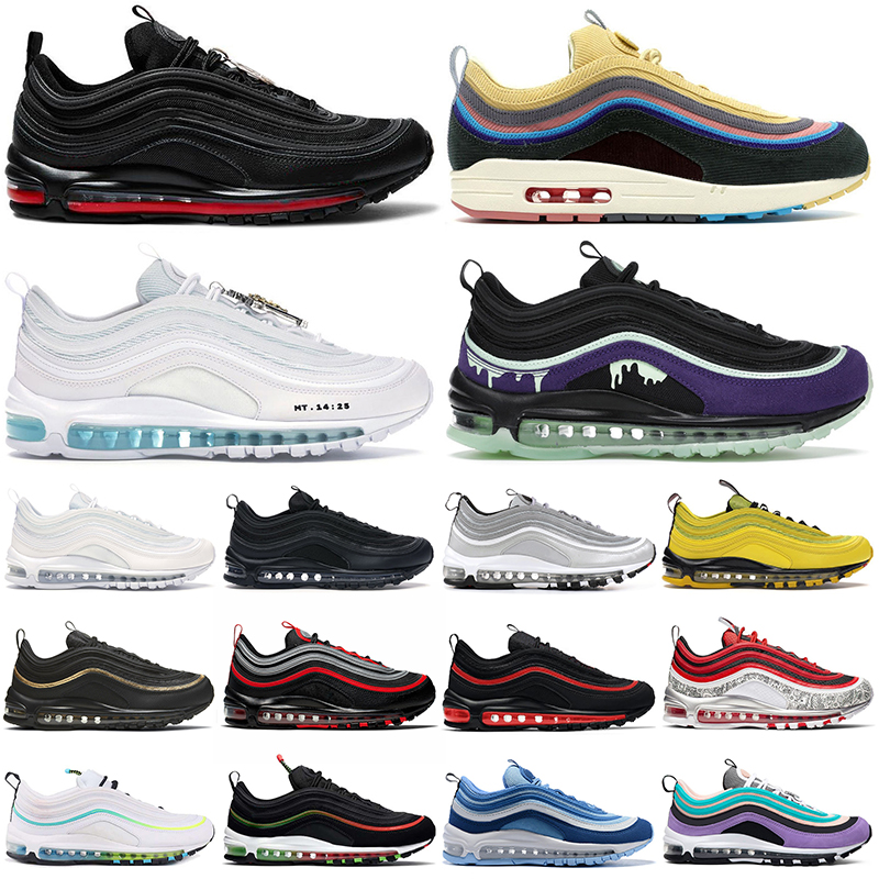 

2021 97 running shoes 97s men women Sean Wotherspoon Jesus Satan Halloween Bred Jayson Tatum Gradient Fade outdoor sports trainers sneakers, 36-40 corduroy pink