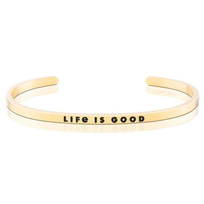 Bangle 4mm Life Is Good Mantra Bracelet Durable 316L Stainless Steel Bracelets Inspirational Custom Cuff Band Bangles-image-719839330