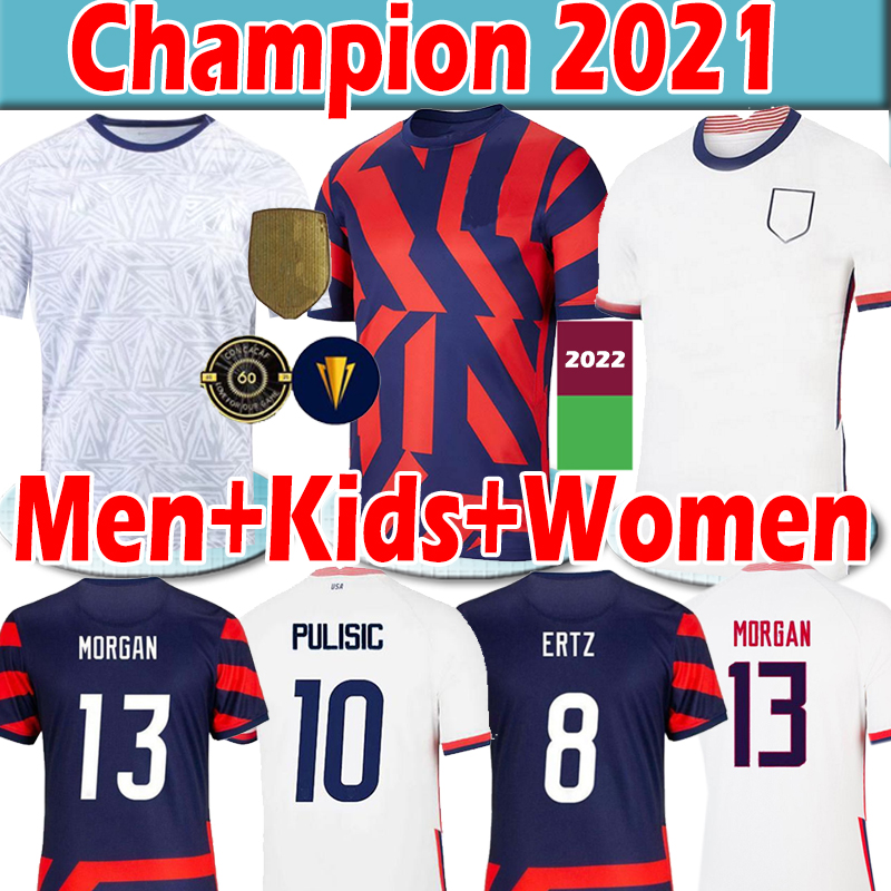 

4 stars 21/22 PULISIC REYNA Champion 2021 Soccer jerseys men women kids DEST MCKENNIE LLOYD MORGAN Football Shirt training, 21 22 away