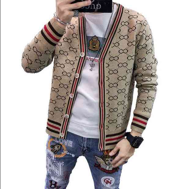

Men's Sweaters Cardigan sweater Men Gentlemen Vest Trui Dragen 2021 New Korean Fashion Spring and Herf Trui Jas, Black