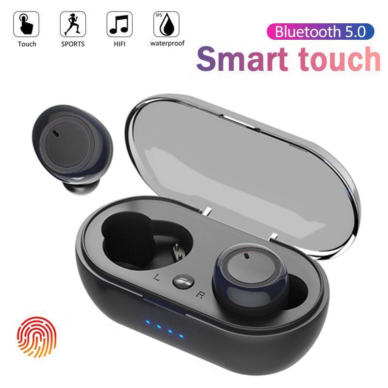 

Headphones & Earphones Original Y50 Wireless Earphone Bluetooth Tough Control Earbuds Gaming Headset With Charging Box For Phone