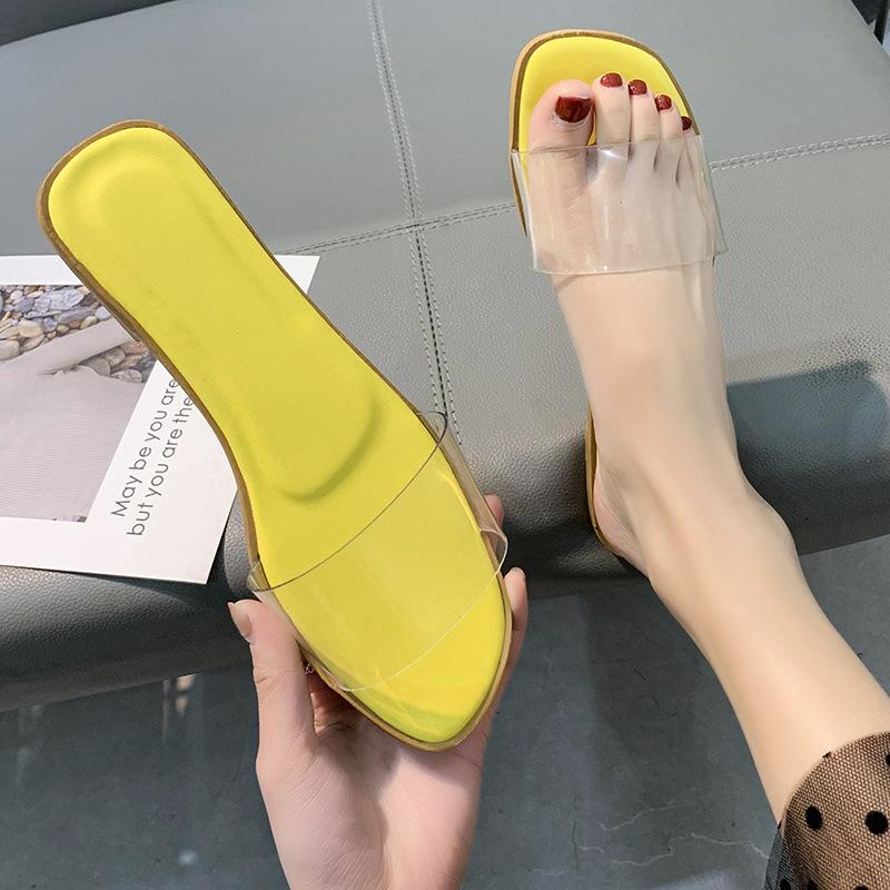 

Slippers Women Shoes Summer Flats Sandals Woman Fashion PVC Slipper Ladies Flip Flops Female Casual Beach Slides, Orange