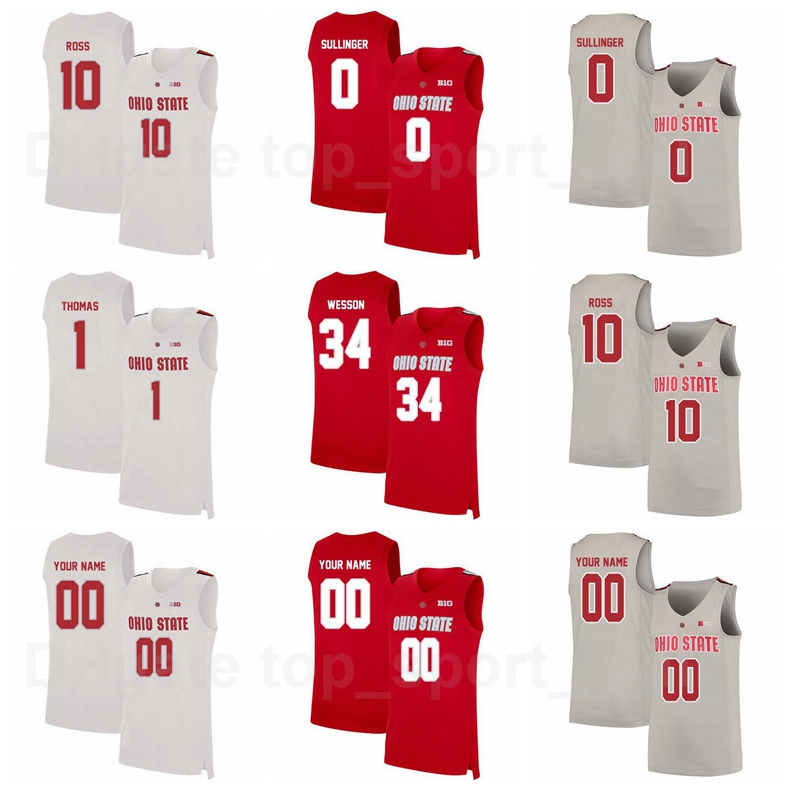 

University Basketball Ohio State Buckeyes College Jersey 10 LaQuinton Ross 1 Deshaun Thomas 0 Jared Sullinger 11 Jerry Lucas Kaleb Wesson, Red