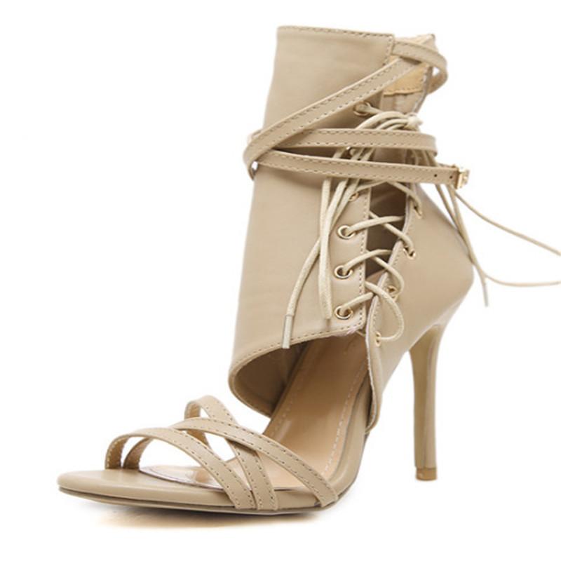 

FIRMRANCH Women's Shoes Spring/Summer 2021 New Side Hollow Straps and Leg Super High Heel Sandals, Black