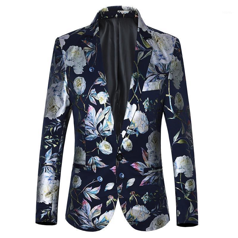 

Men's Suits & Blazers Design Blazer Men Vintage Style Luxurious Floral Print Green Suit Jacket Wedding Groom Prom Slim Fit Dress Tuxedo S-6X, White