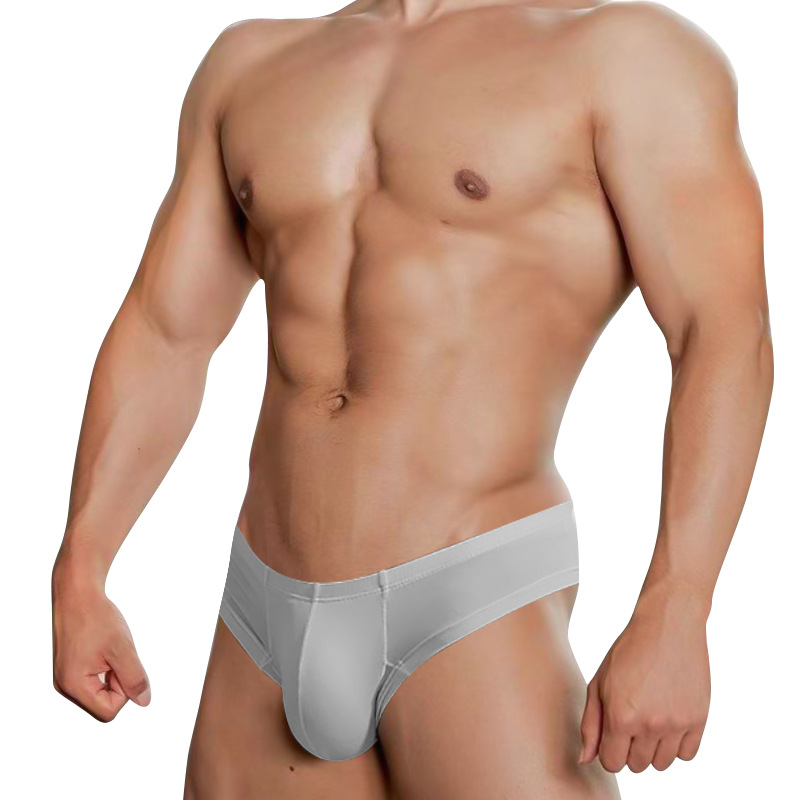 

Sexy Gay Underpants Men's Briefs Modal Calzoncillos Men Brief U Convex Cuecas 9 Colors Low Waist Sexy Ropa Interior Panties -2XL, Gray