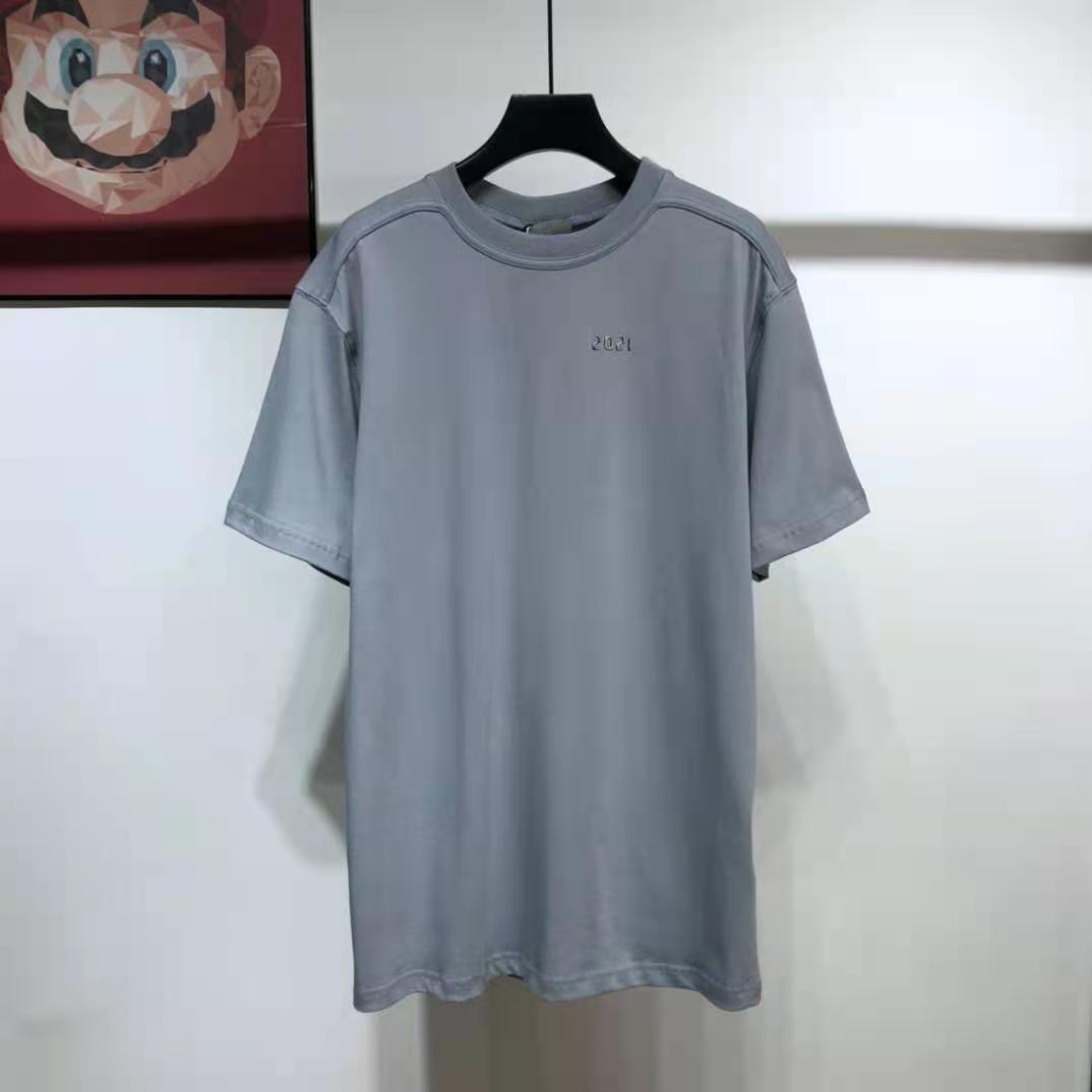 

21SS early spring letter Short sleeve Tee Men Women High Street Fashion paris velvet T-Shirts Summer Breathable Tee zdld10311., White;black