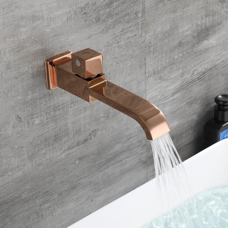 

2021 New Only Cold Rose Gold In-wall Bathroo Faucet Bathroom Sink Basin Mixer Tap Set Ua1g