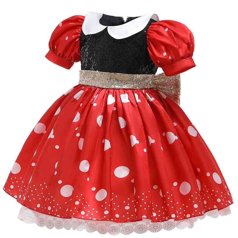 

2020 Princess summer short sleeve skirt children's new girl's dress, Red